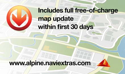 Free map update within 30 days after first usage - INE-W990HDMI